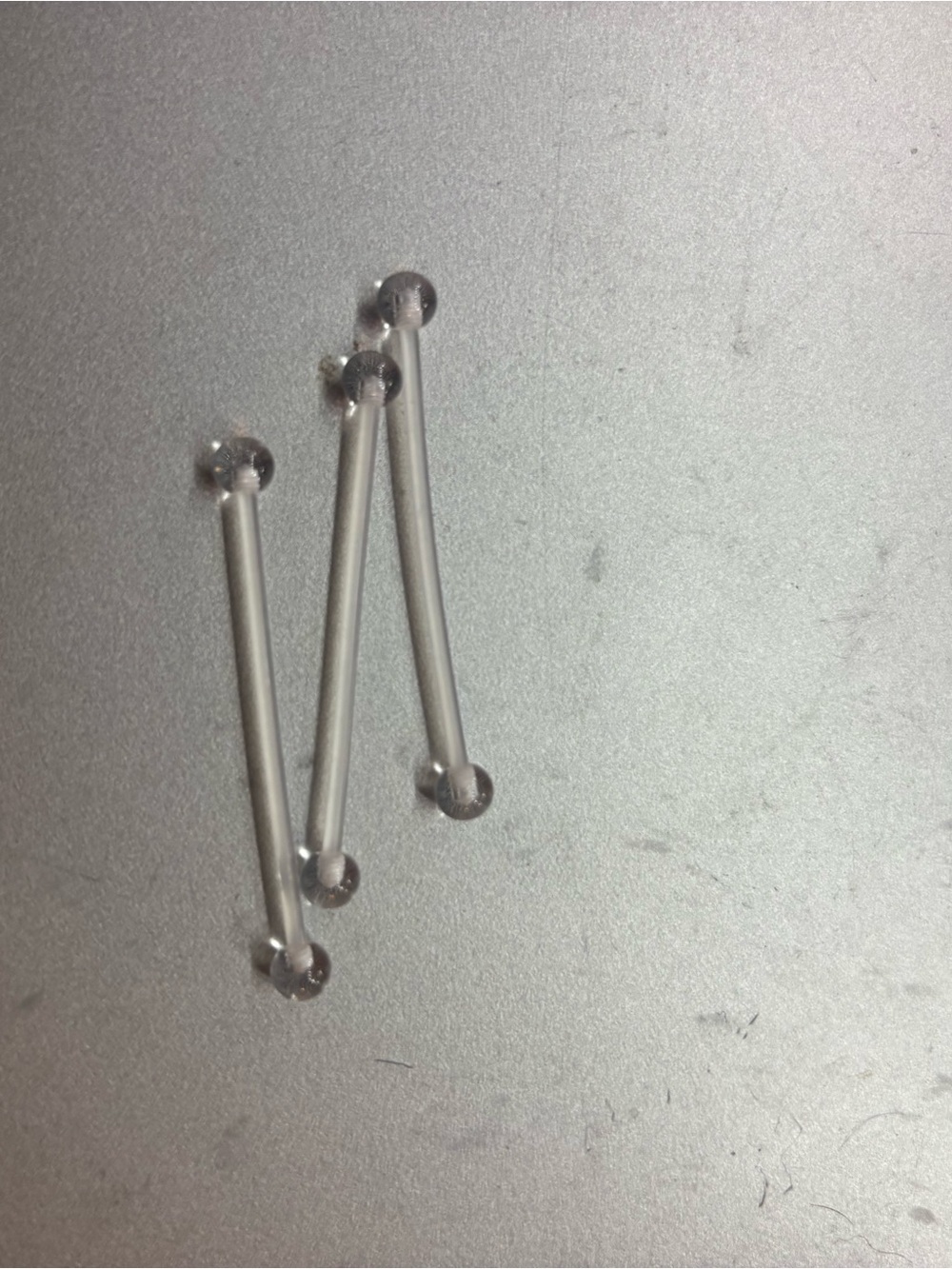 Clear plastic industrial Rods - Set of 3